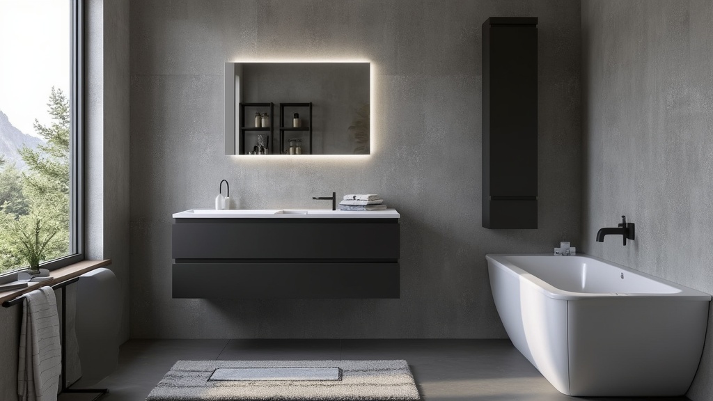 accessoire salle de bain gris anthracite