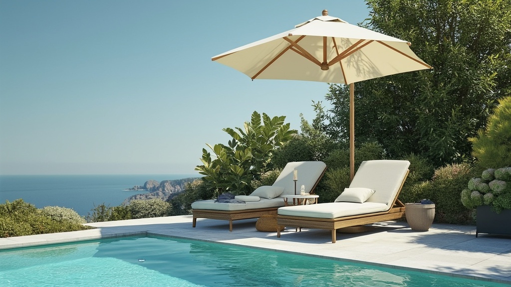 bain de soleil avec parasol intégré