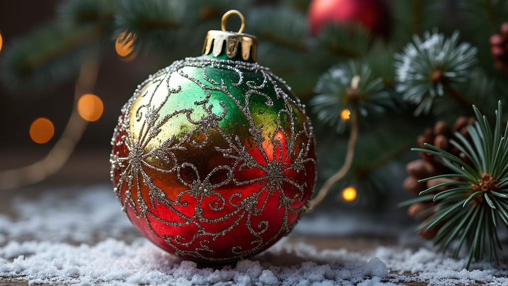 boule de noël multicolore