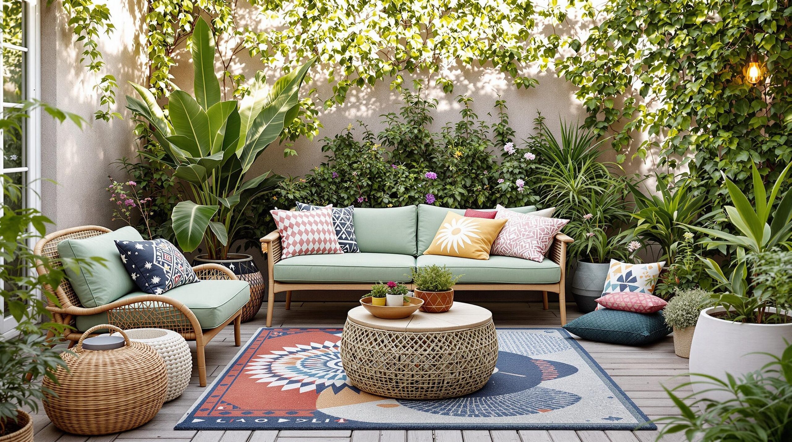 tendances déco jardin aux accents pop et hippie 2024