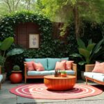 tendances déco jardin aux accents pop et hippie 2024