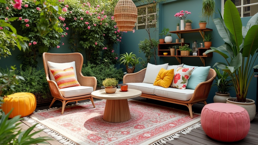 tendances déco jardin aux accents pop et hippie 2024