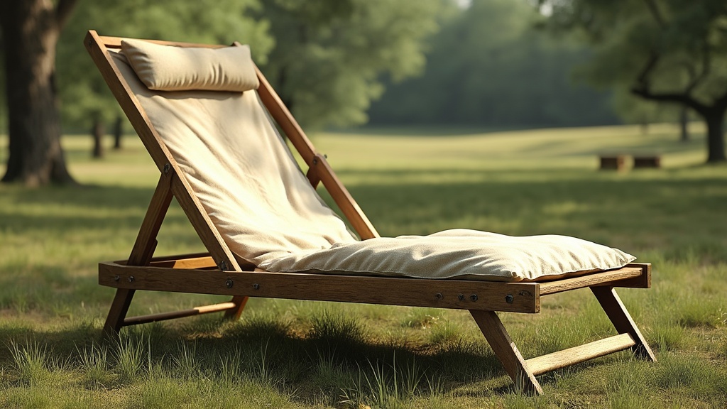 chaise pliante camping vintage