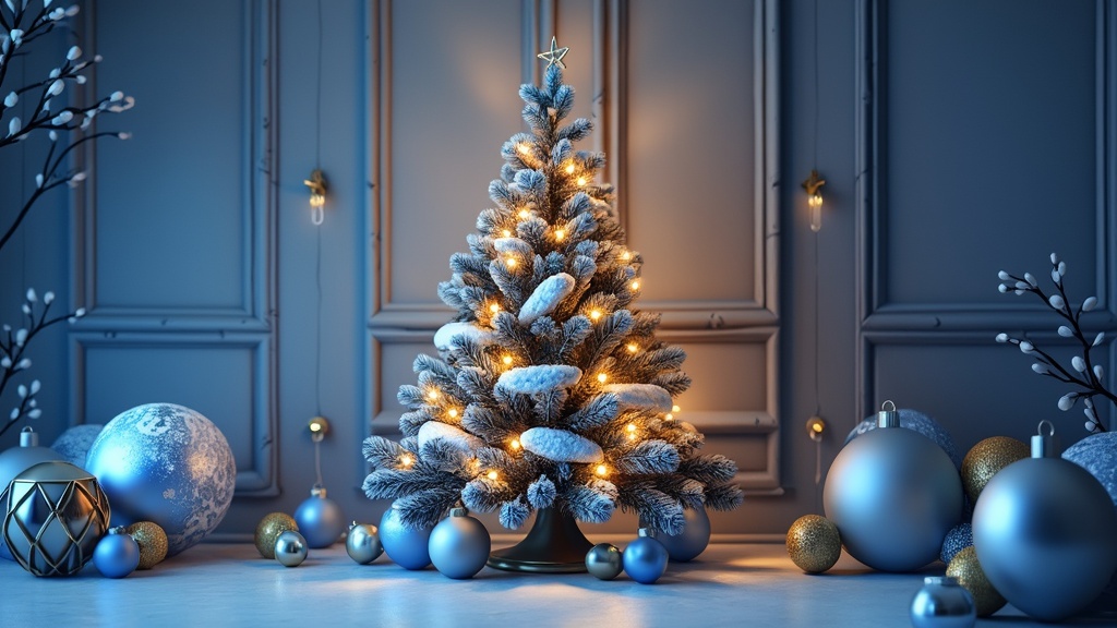 deco noel bleu et doré