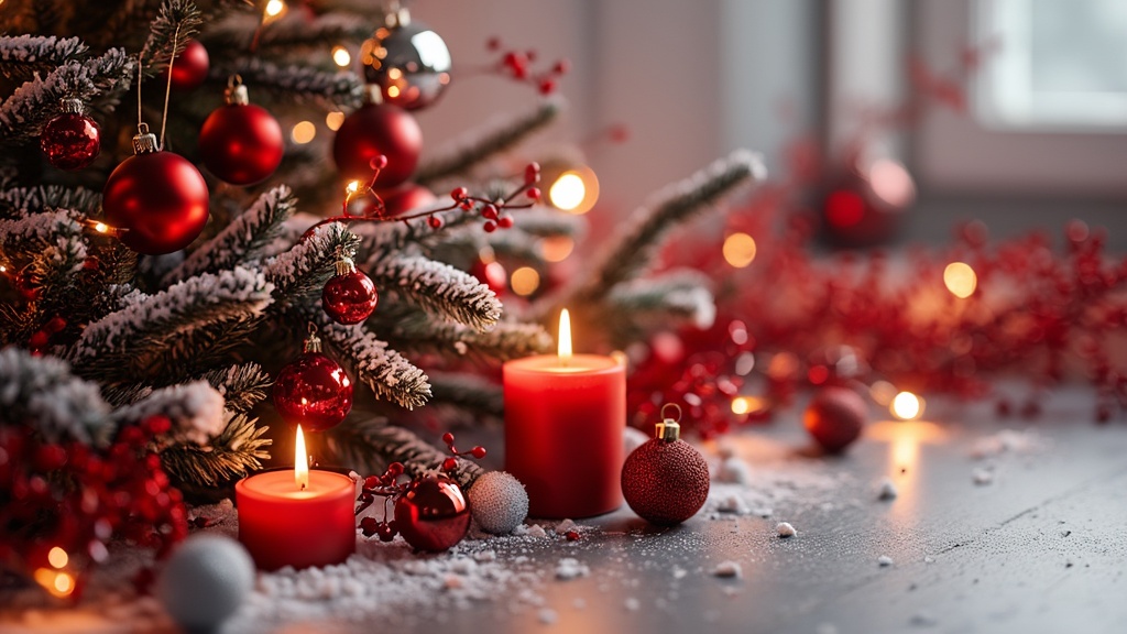 décoration de noël rouge et blanc