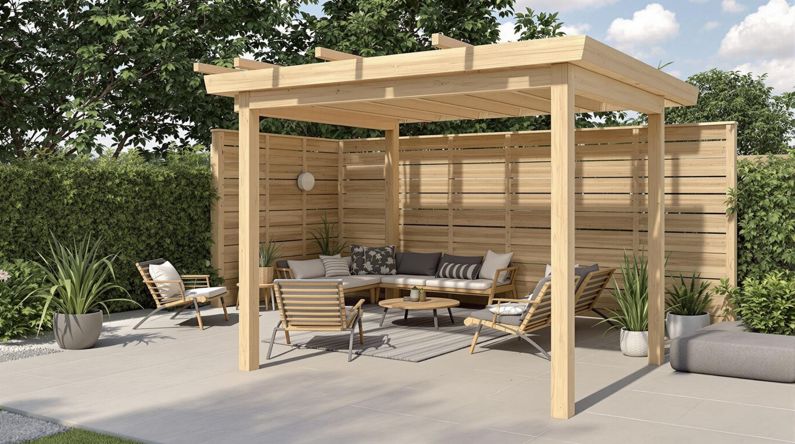 decorer panneau bois jardin