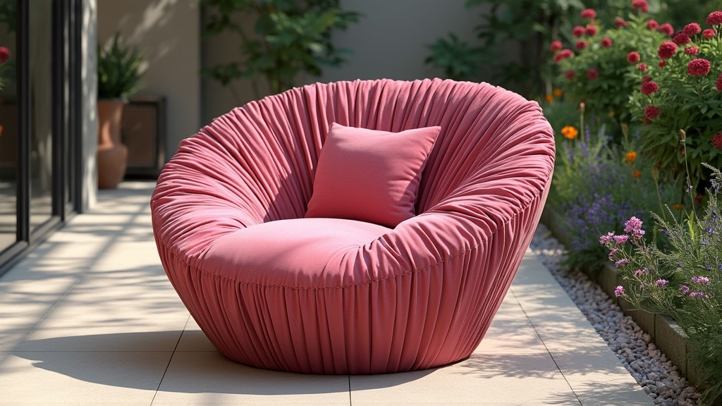 fauteuil de jardin rose fushia