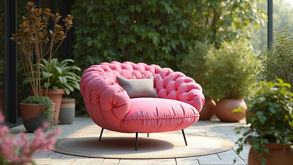 fauteuil de jardin rose fushia