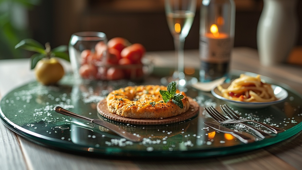 plateau de service en verre