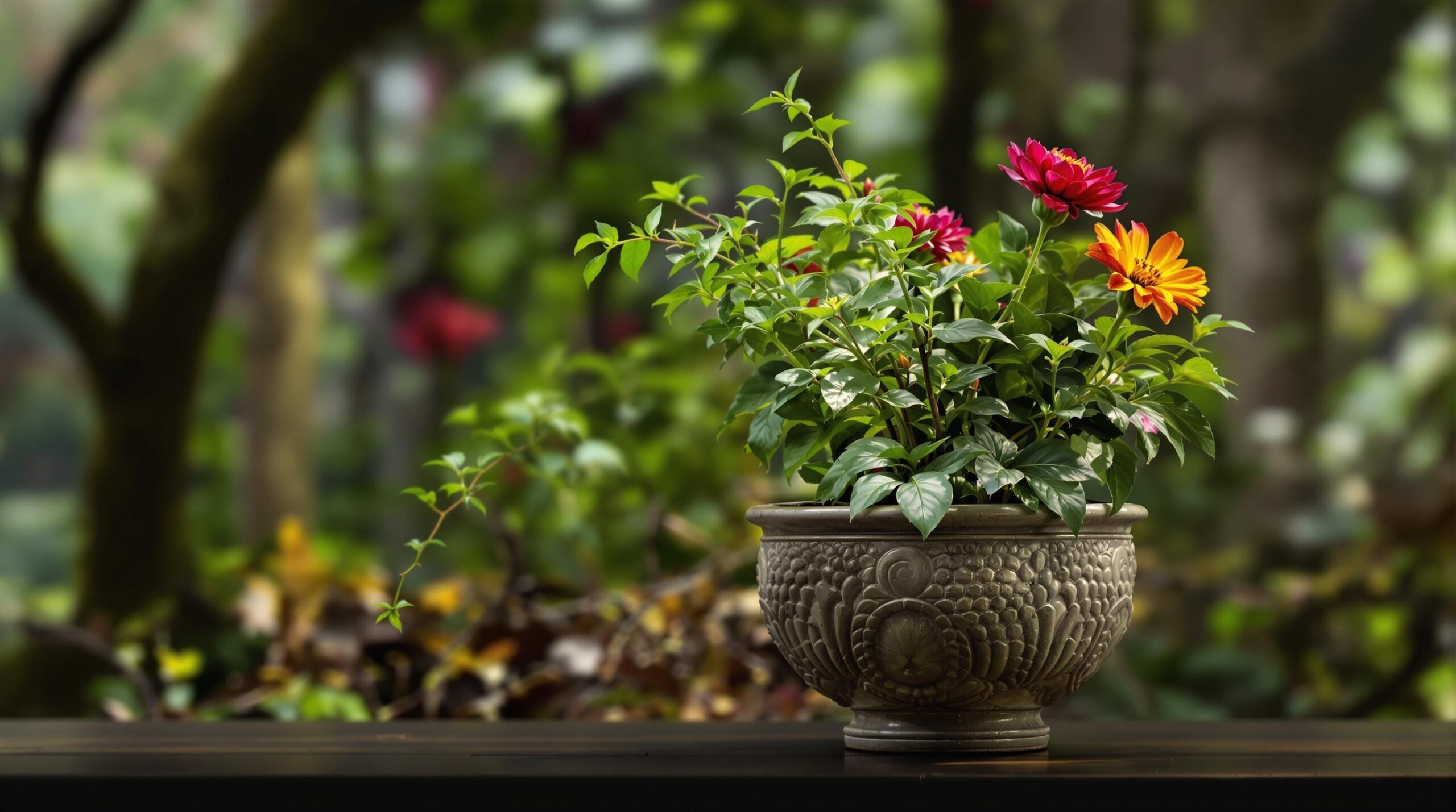 pot de fleur tete de bouddha