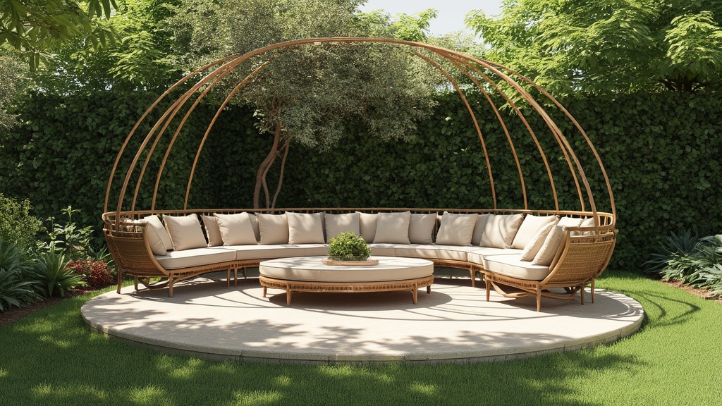 salon de jardin demi cercle