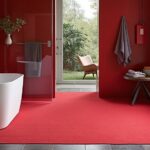 tapis salle de bain rouge