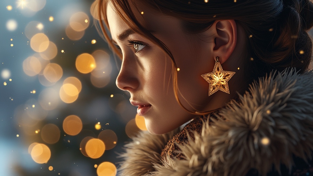 boucle d'oreille noel lumineuse