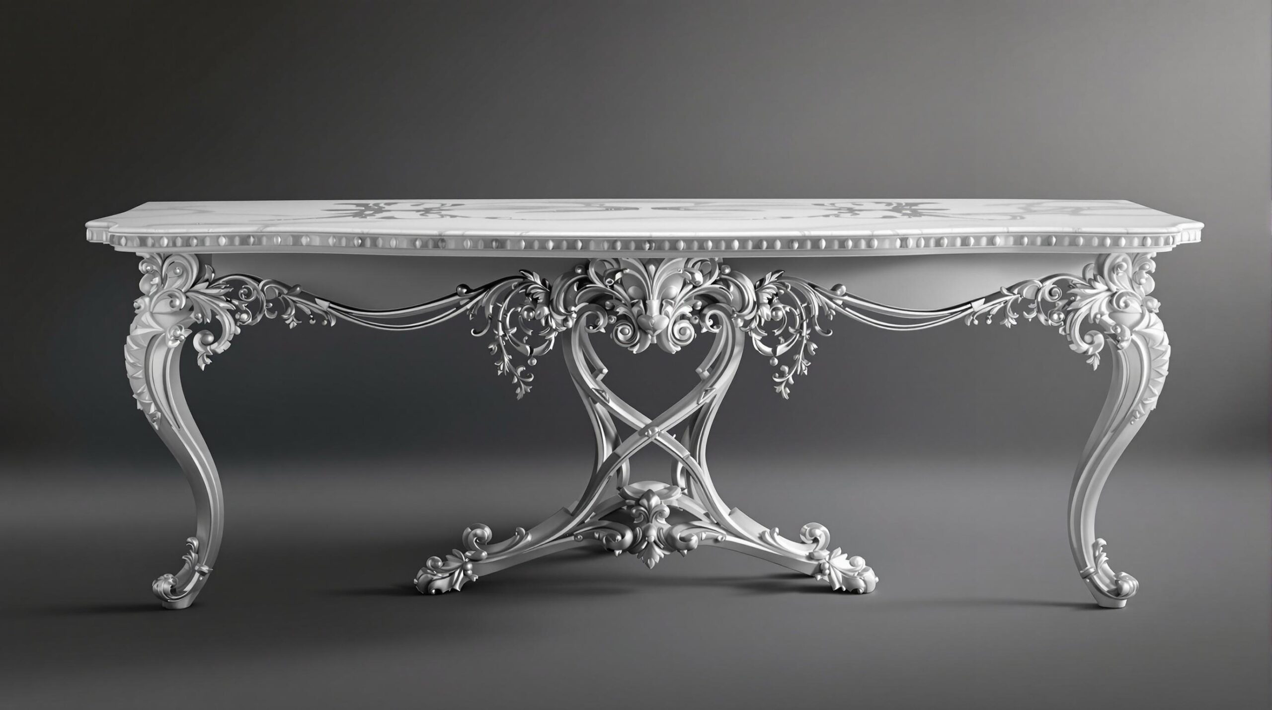 déco table argent et blanc