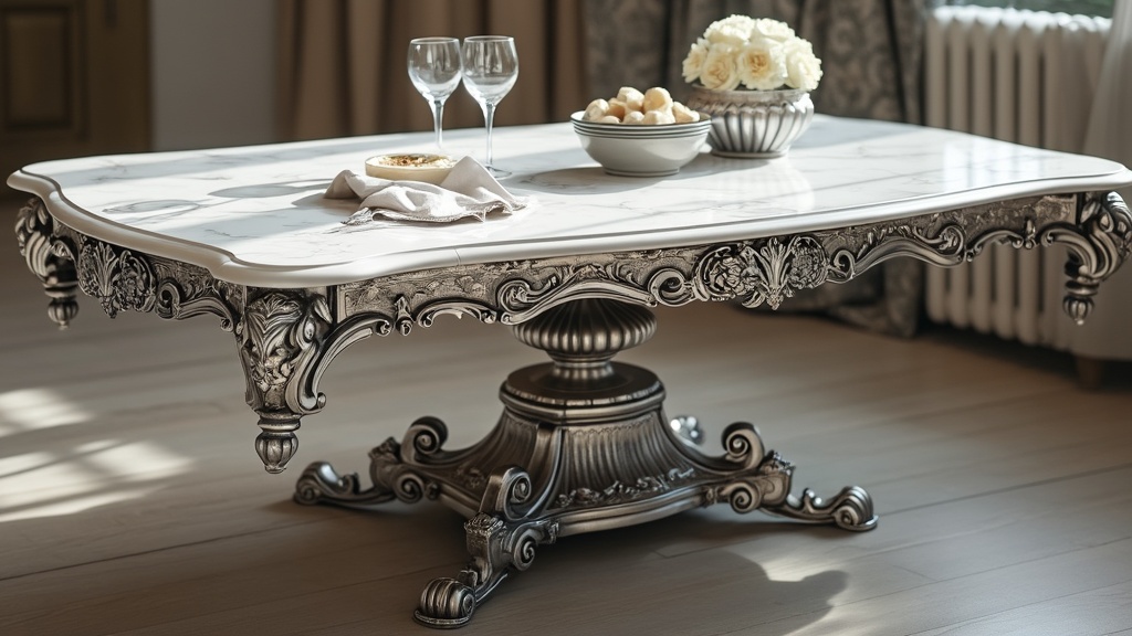 déco table argent et blanc