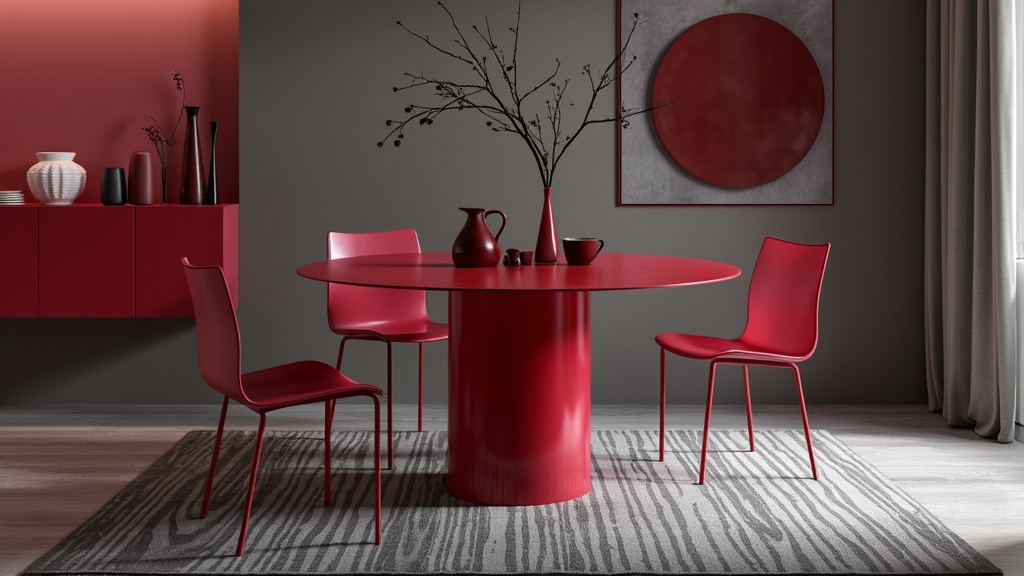 deco table rouge et gris