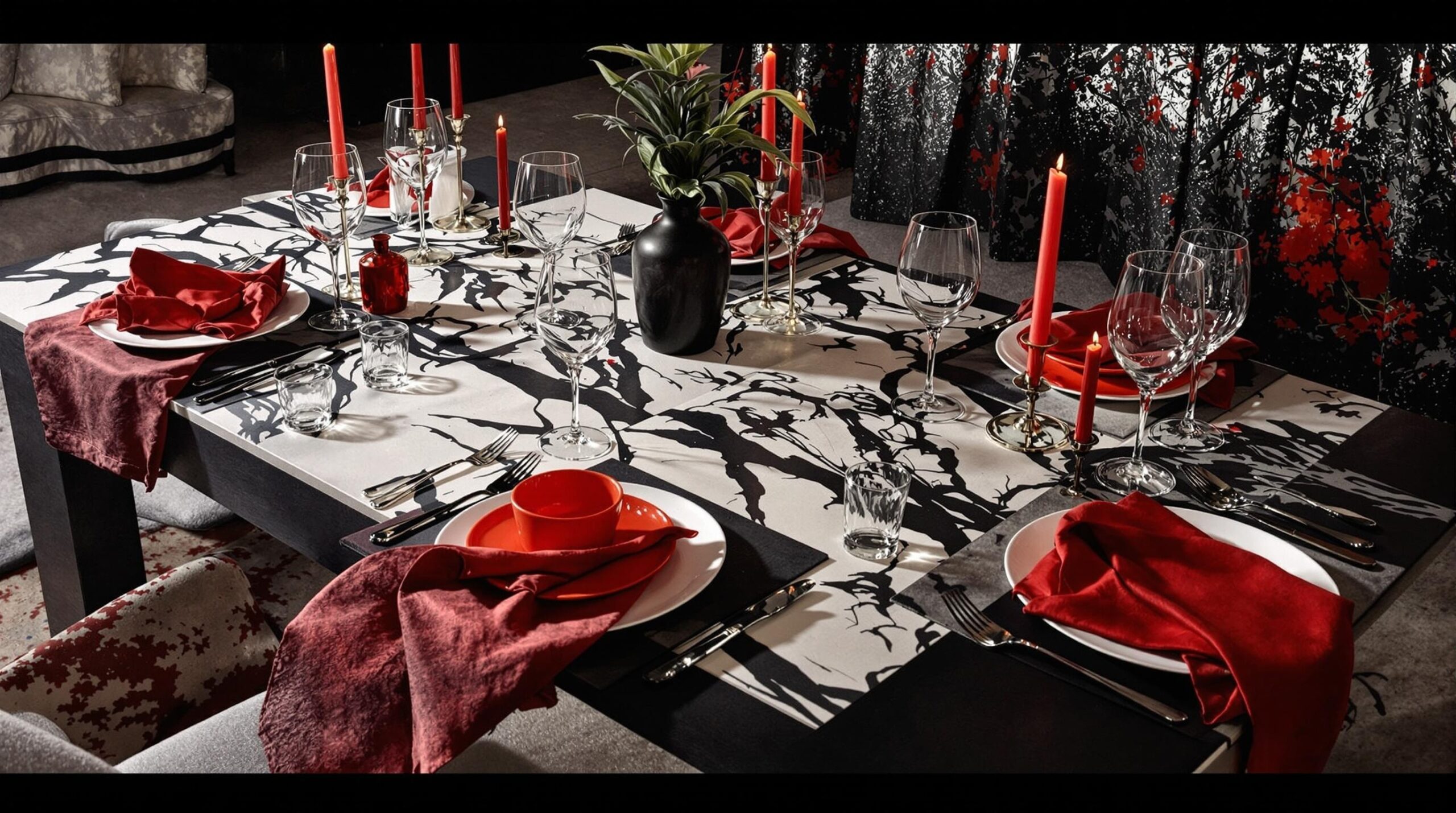 déco table rouge et noir