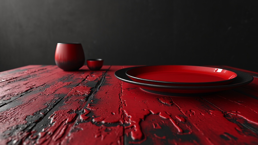 déco table rouge et noir