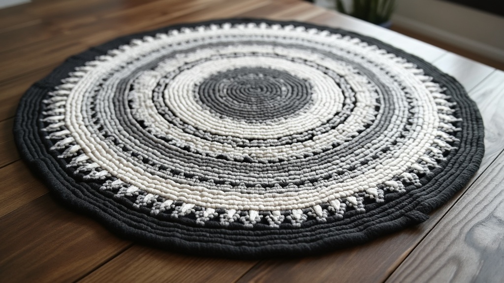 nappe ronde noire et blanche