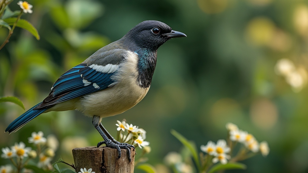 oiseau en résine pour jardin