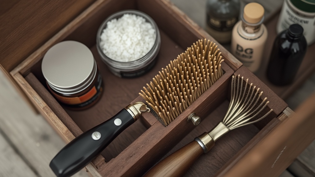 rangement pour brosse à cheveux