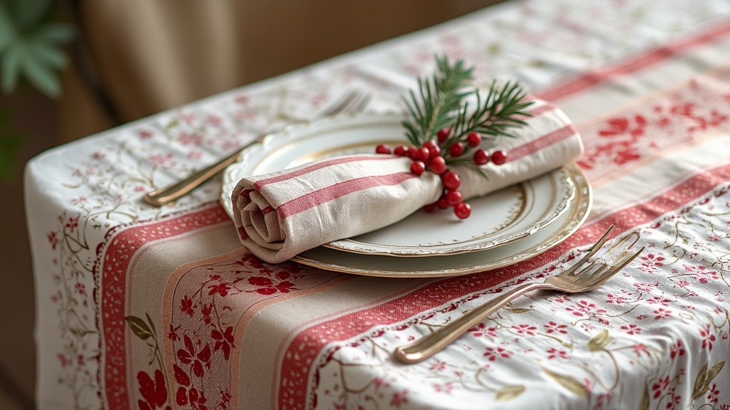 serviette de table tissu noel