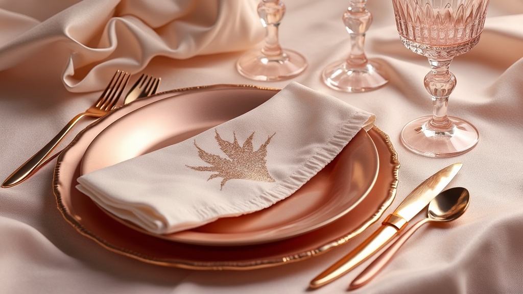 serviette jetable rose gold