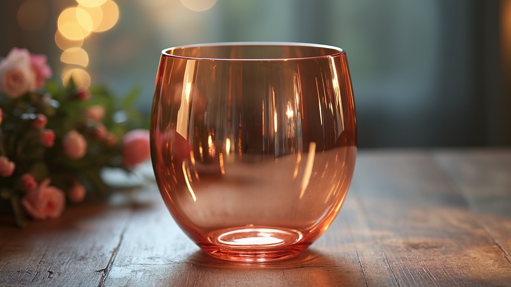 verre plastique rose gold